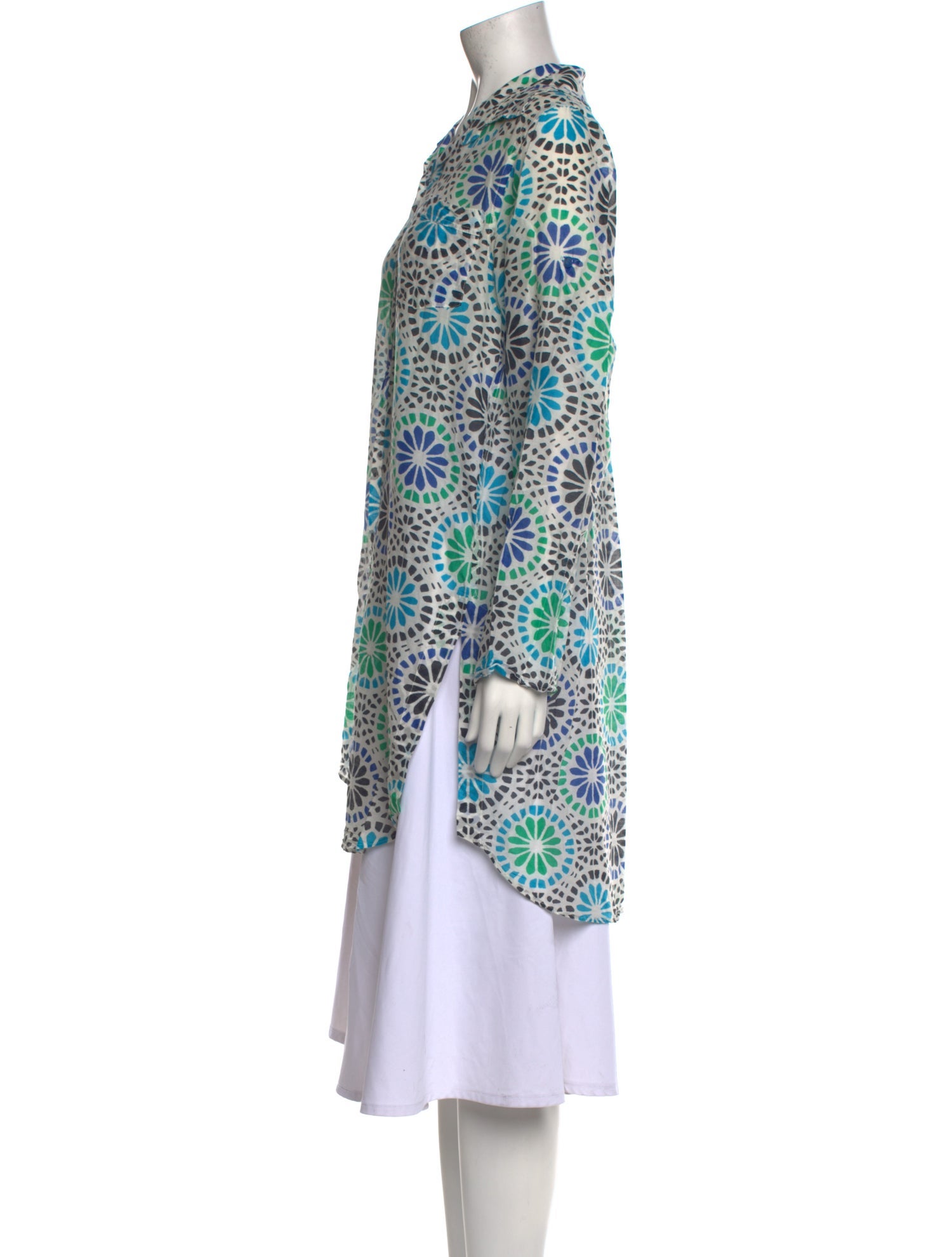 Diane von Furstenberg Printed Long Sleeve Tunic