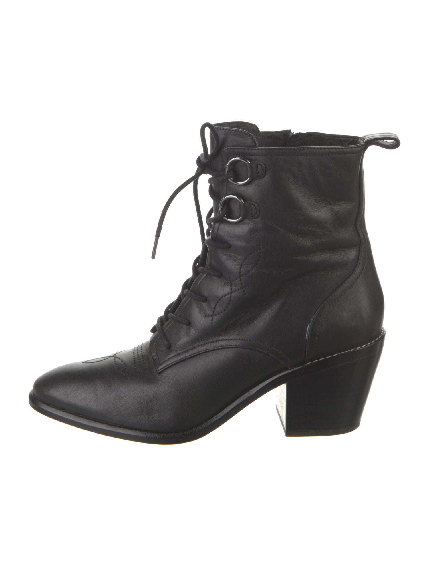 Diane von Furstenberg Leather Combat Boots