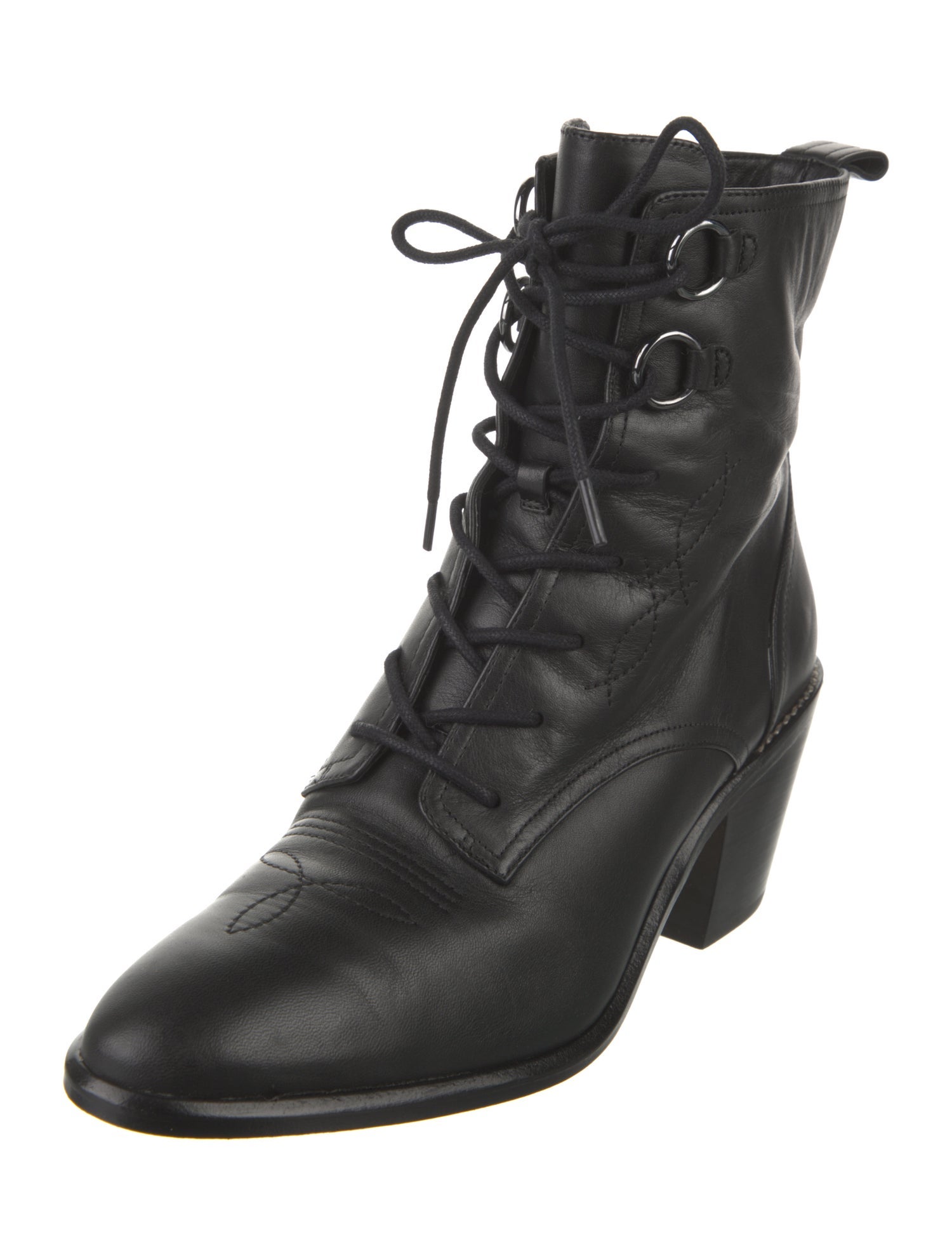 Diane von Furstenberg Leather Combat Boots