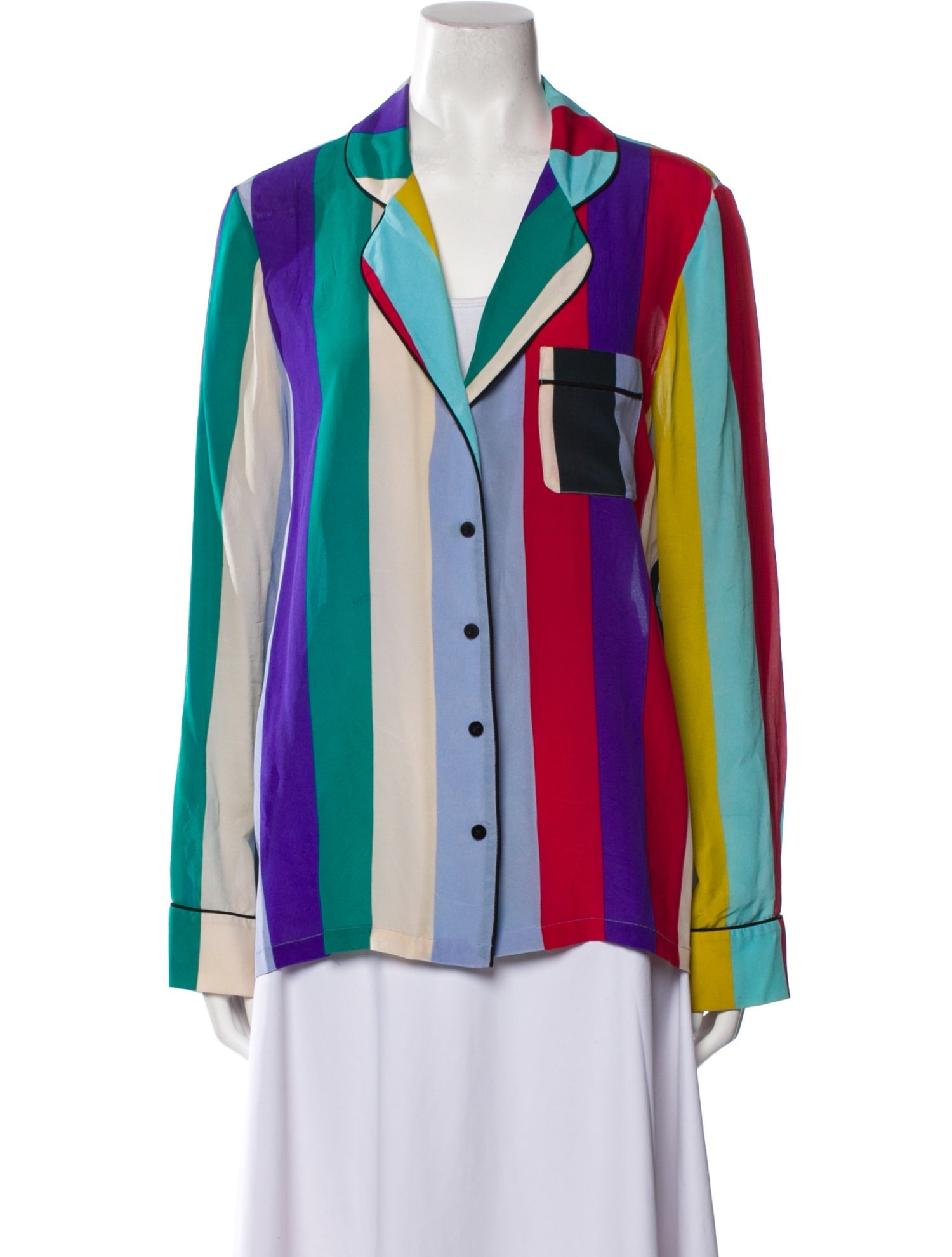 Diane von Furstenberg Silk Printed Button-Up Top