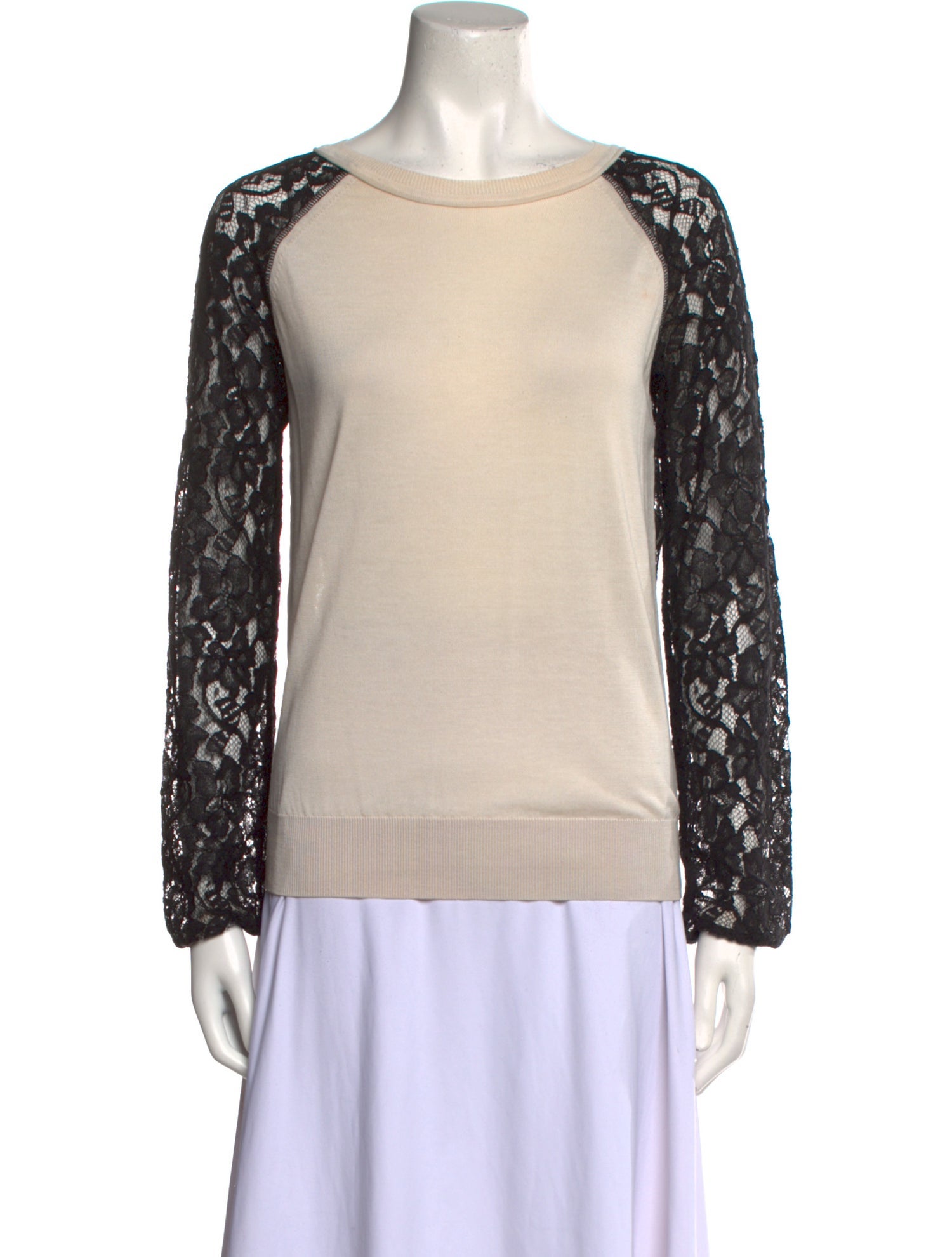 Diane von Furstenberg Bateau Neckline Long Sleeve Top