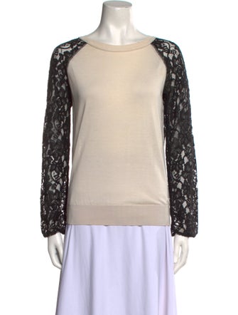 Diane von Furstenberg Bateau Neckline Long Sleeve Top