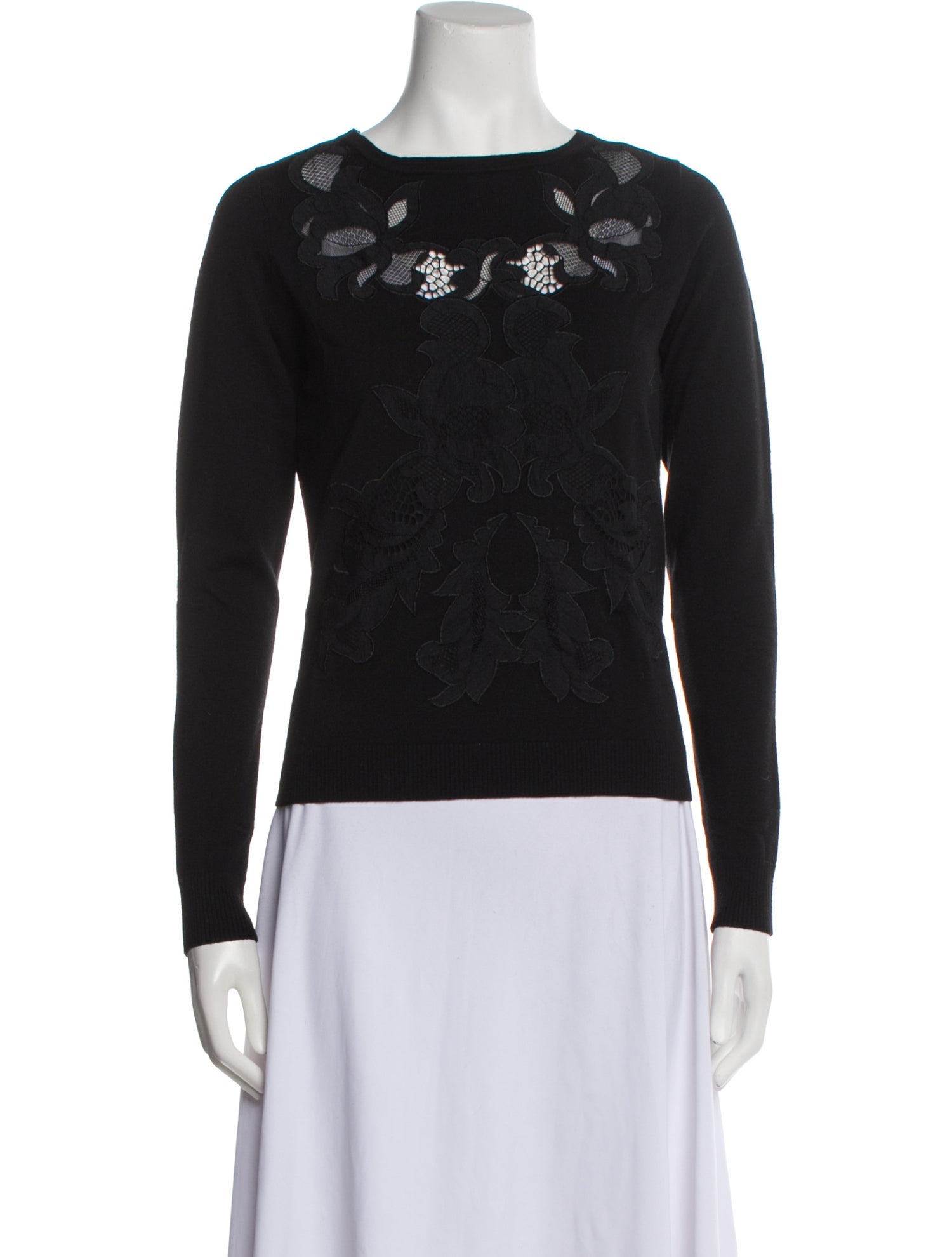 Diane von Furstenberg Merino Wool Bateau Neckline Sweatshirt