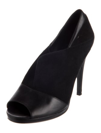 Diane von Furstenberg Suede Leather Trim Embellishment Pumps