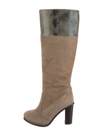 Diane von Furstenberg Suede Animal Print Boots