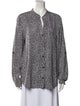Diane von Furstenberg Printed Long Sleeve Button-Up Top