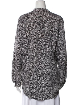 Diane von Furstenberg Printed Long Sleeve Button-Up Top