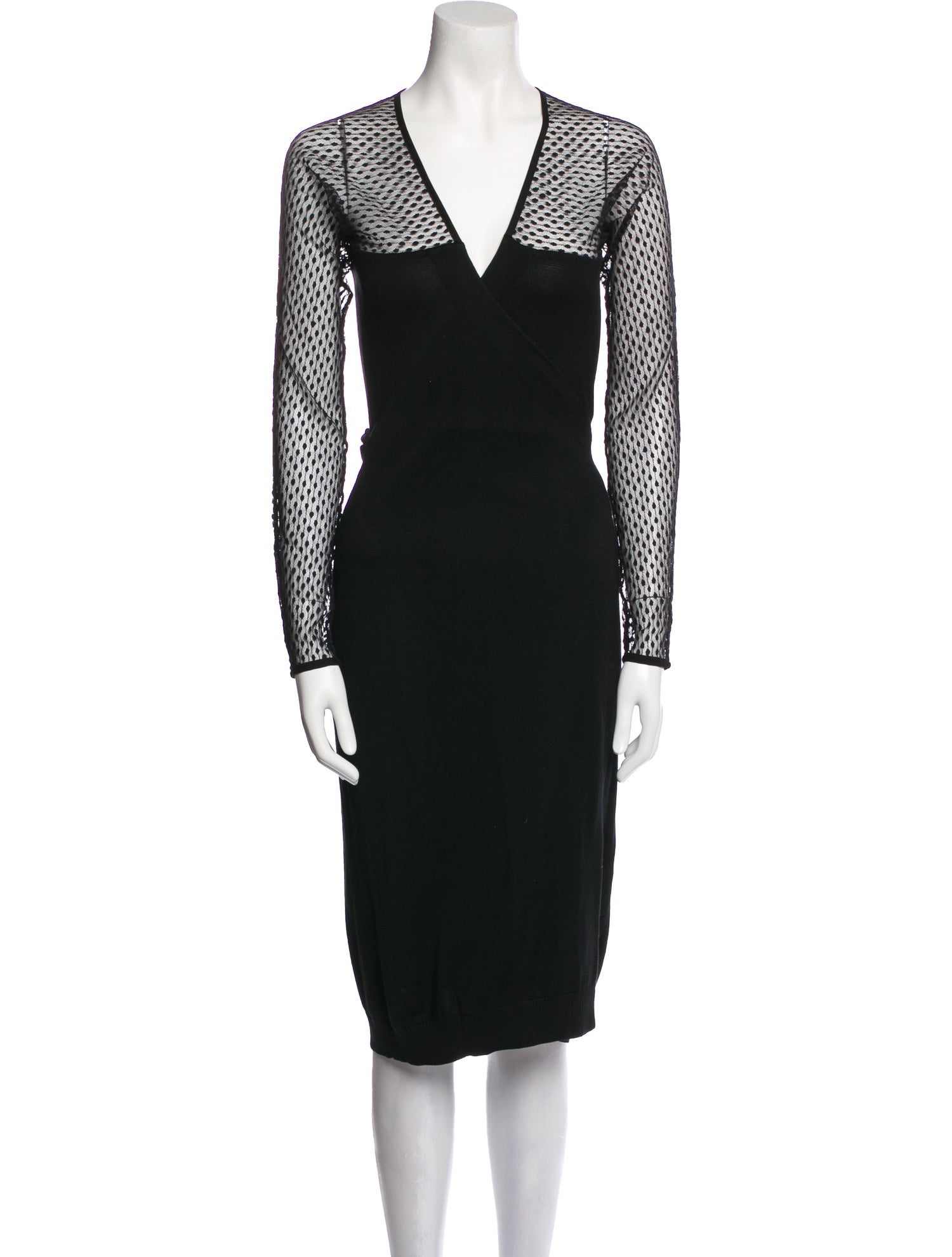 Diane von Furstenberg Silk Mesh Accents Robe