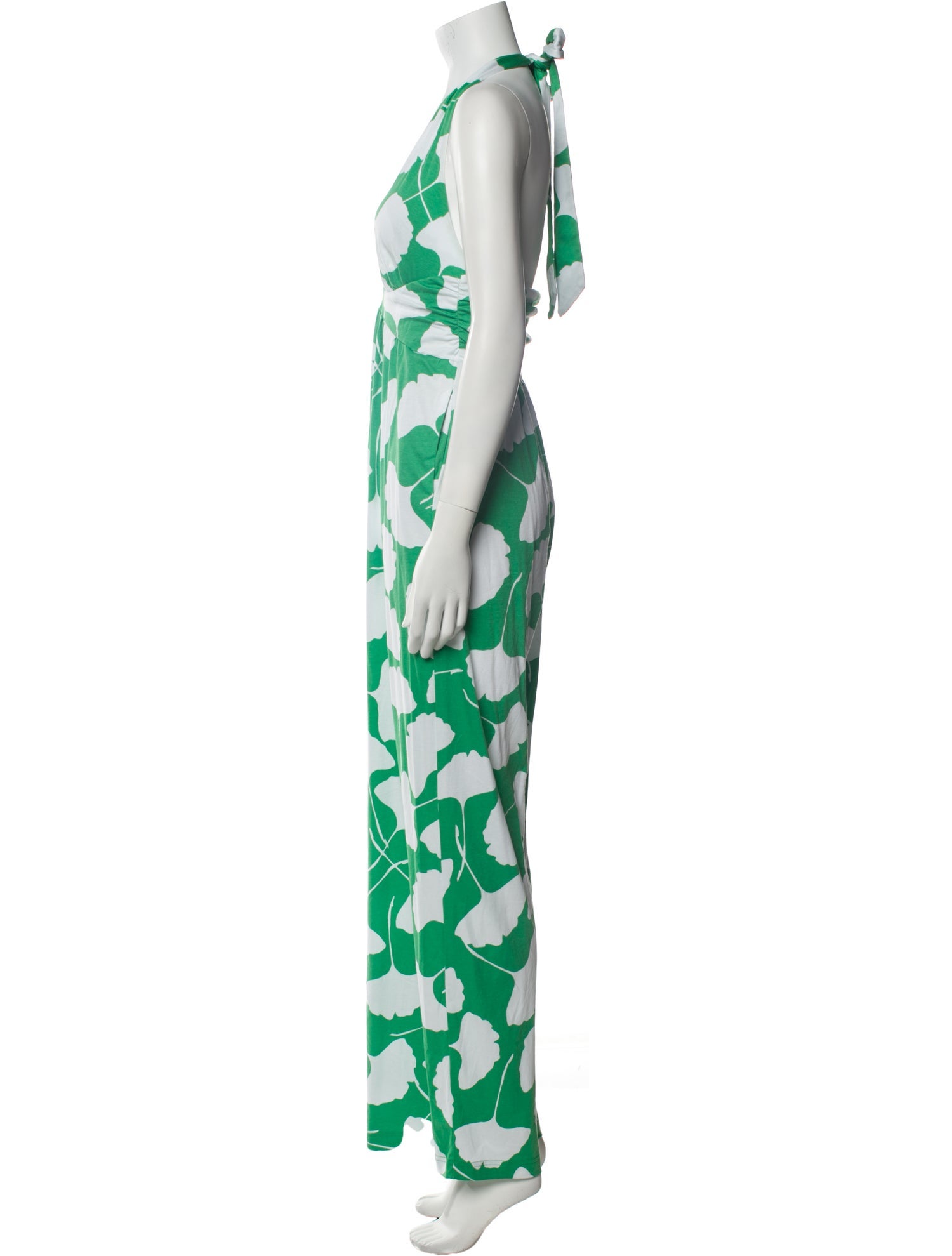 Diane von Furstenberg Floral Print V-Neck Jumpsuit