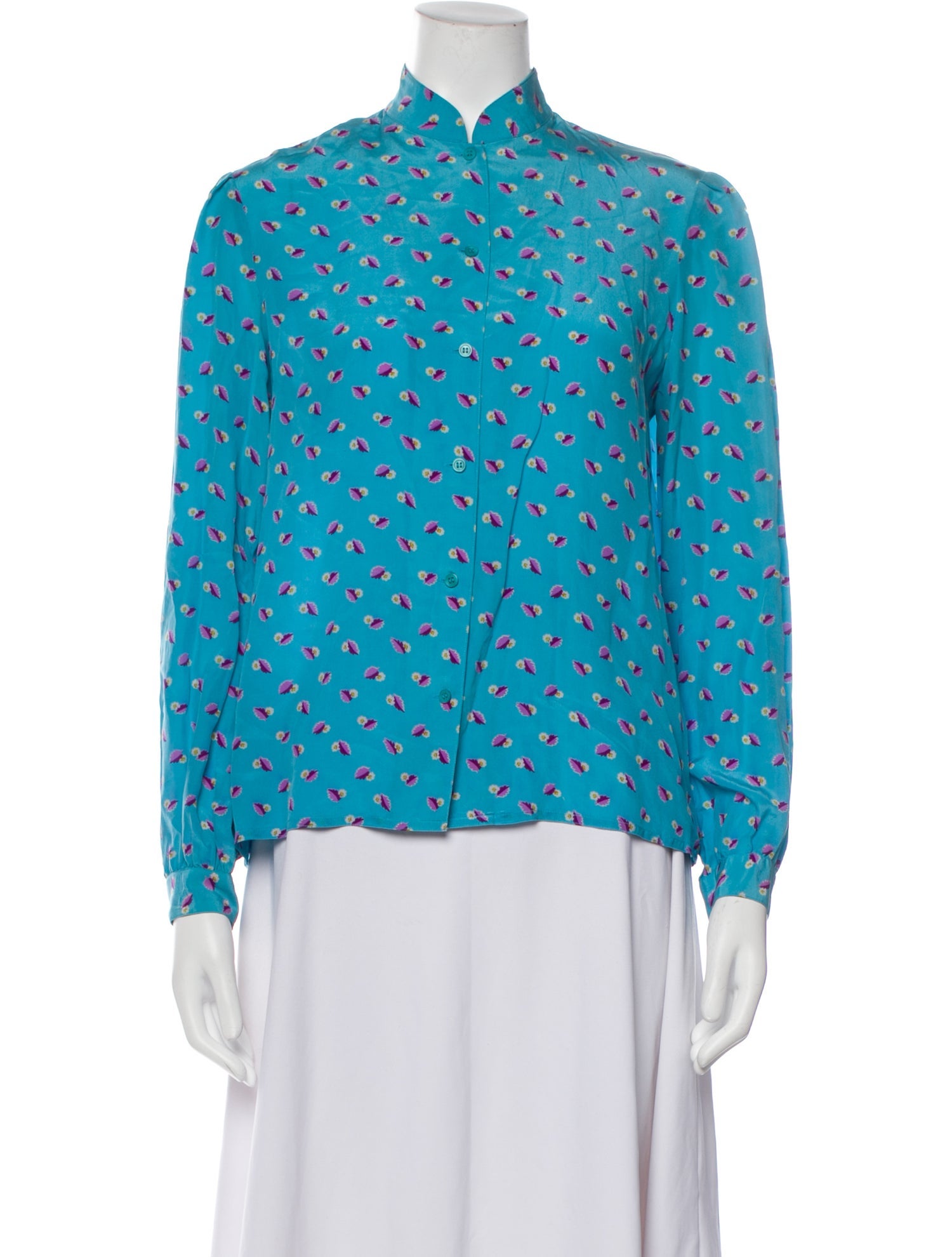 Diane von Furstenberg Silk Printed Button-Up Top