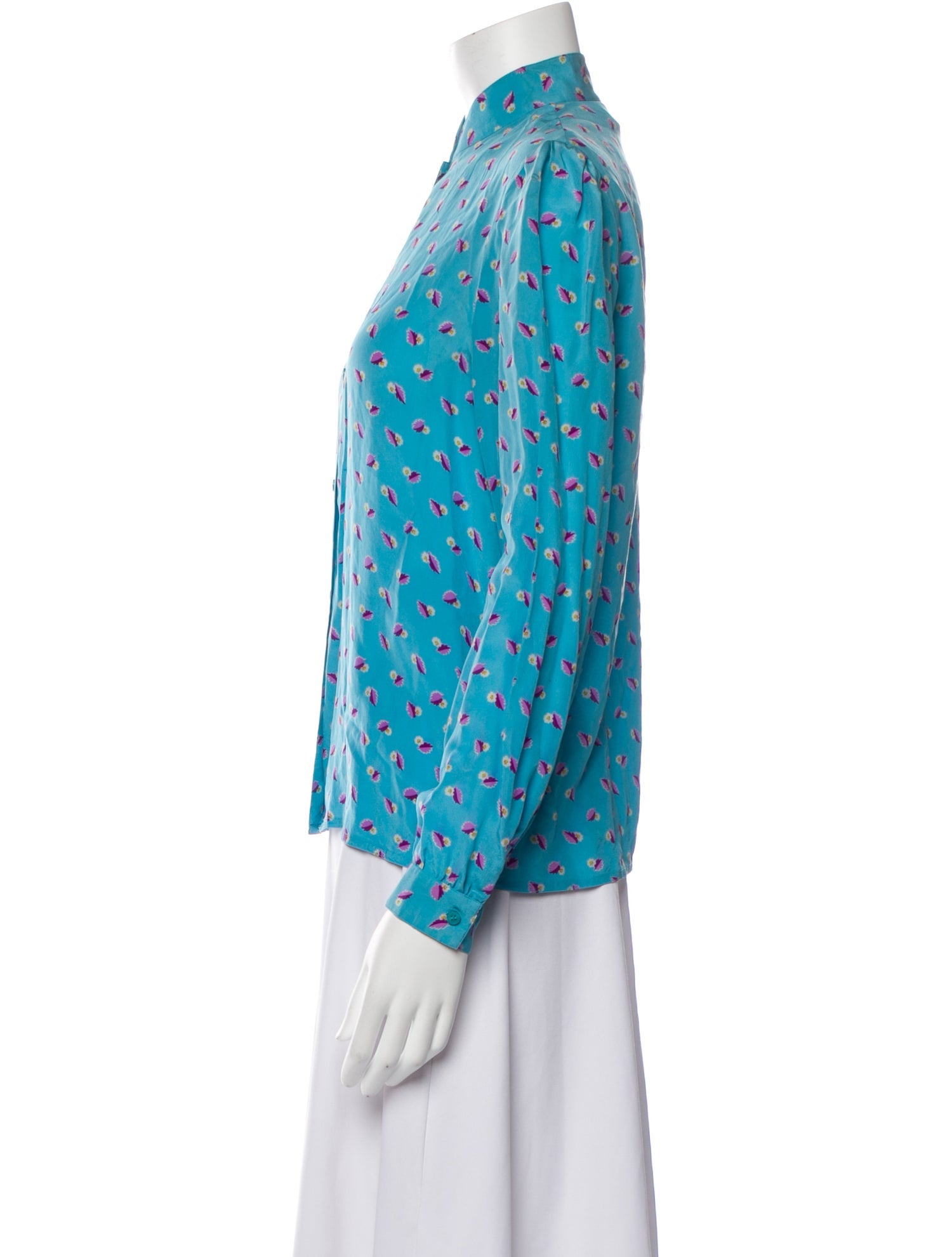 Diane von Furstenberg Silk Printed Button-Up Top