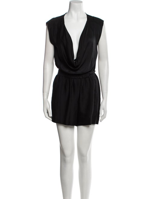 Diane von Furstenberg Silk Plunge Neckline Romper