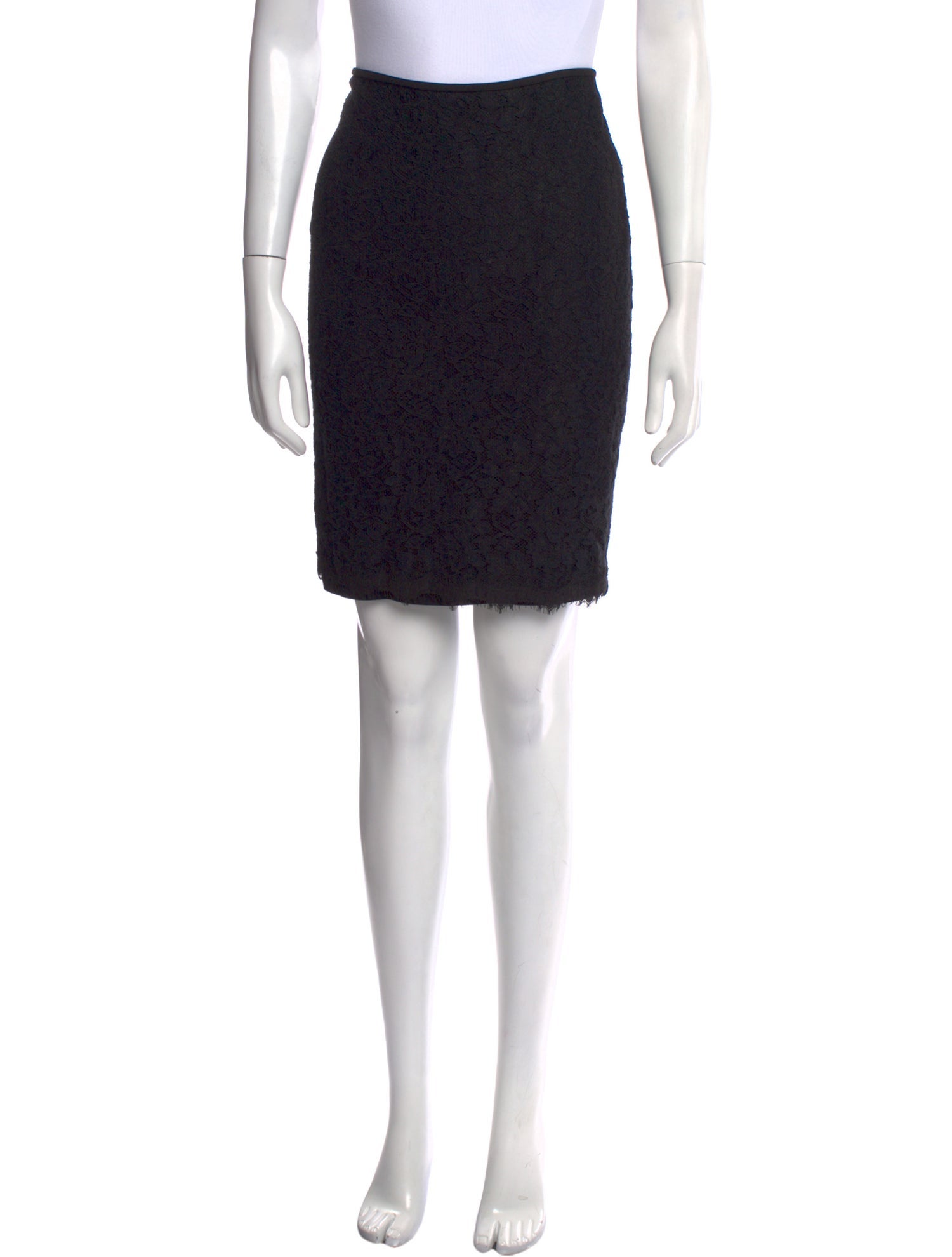 Diane von Furstenberg Lace Trim Embellishment Knee-Length Skirt