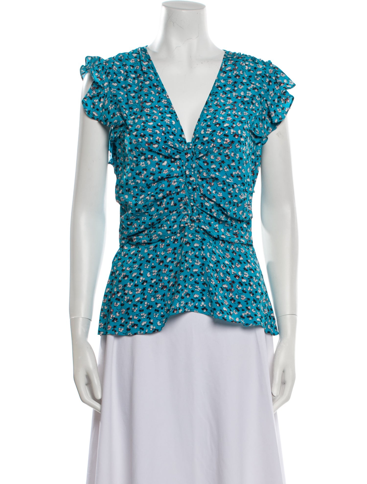 Diane von Furstenberg Silk Floral Print Blouse