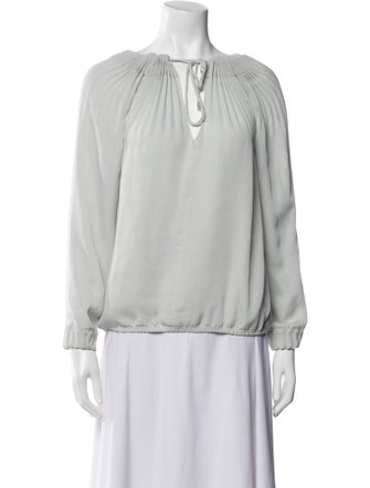 Diane von Furstenberg Tie Neck Long Sleeve Blouse