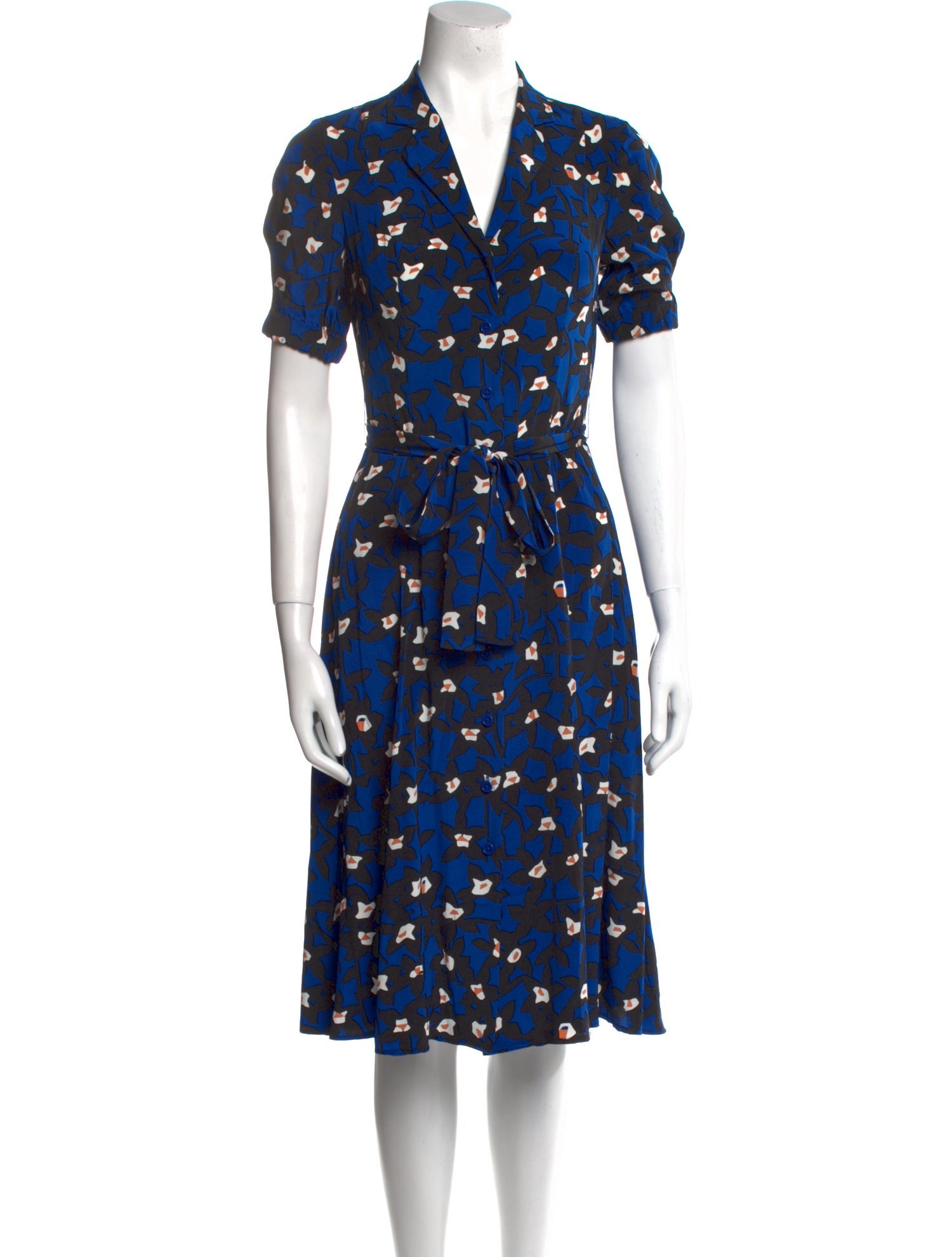Diane von Furstenberg Floral Print Midi Length Dress