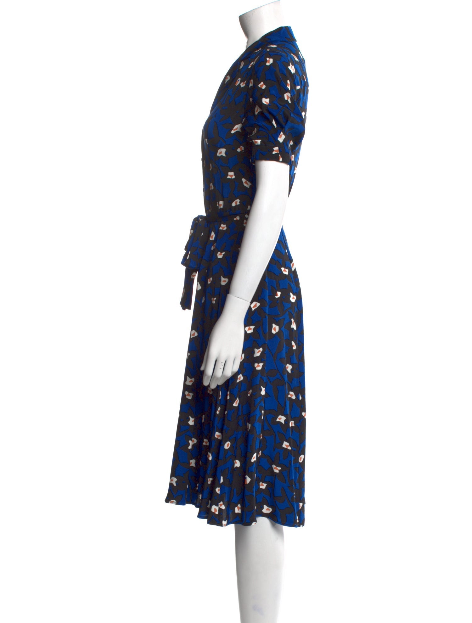 Diane von Furstenberg Floral Print Midi Length Dress