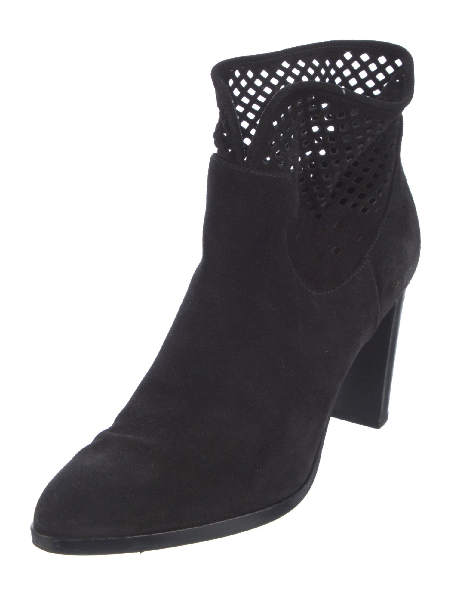 Diane von Furstenberg Suede Lasercut Accents Boots