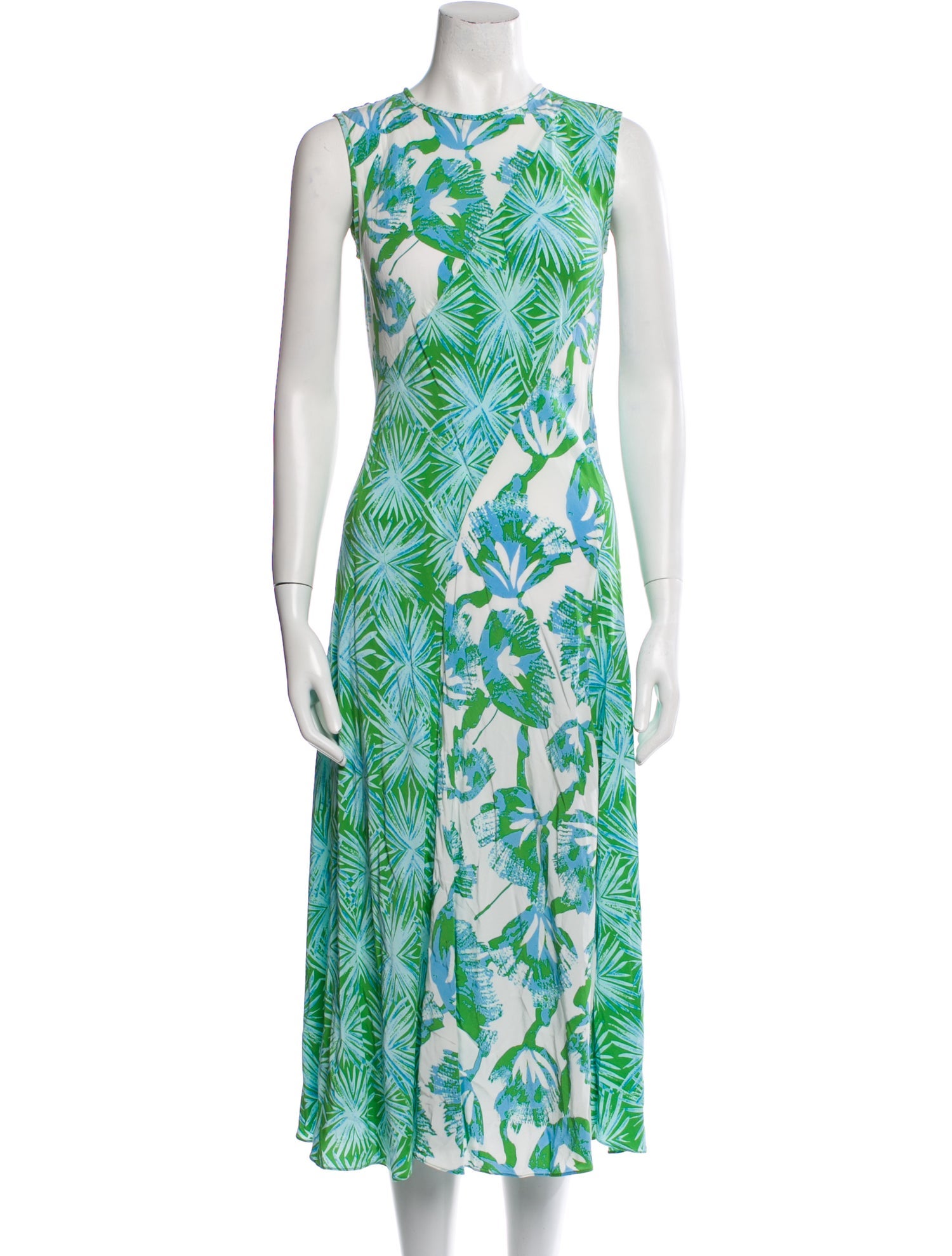 Diane von Furstenberg Floral Print Midi Length Dress