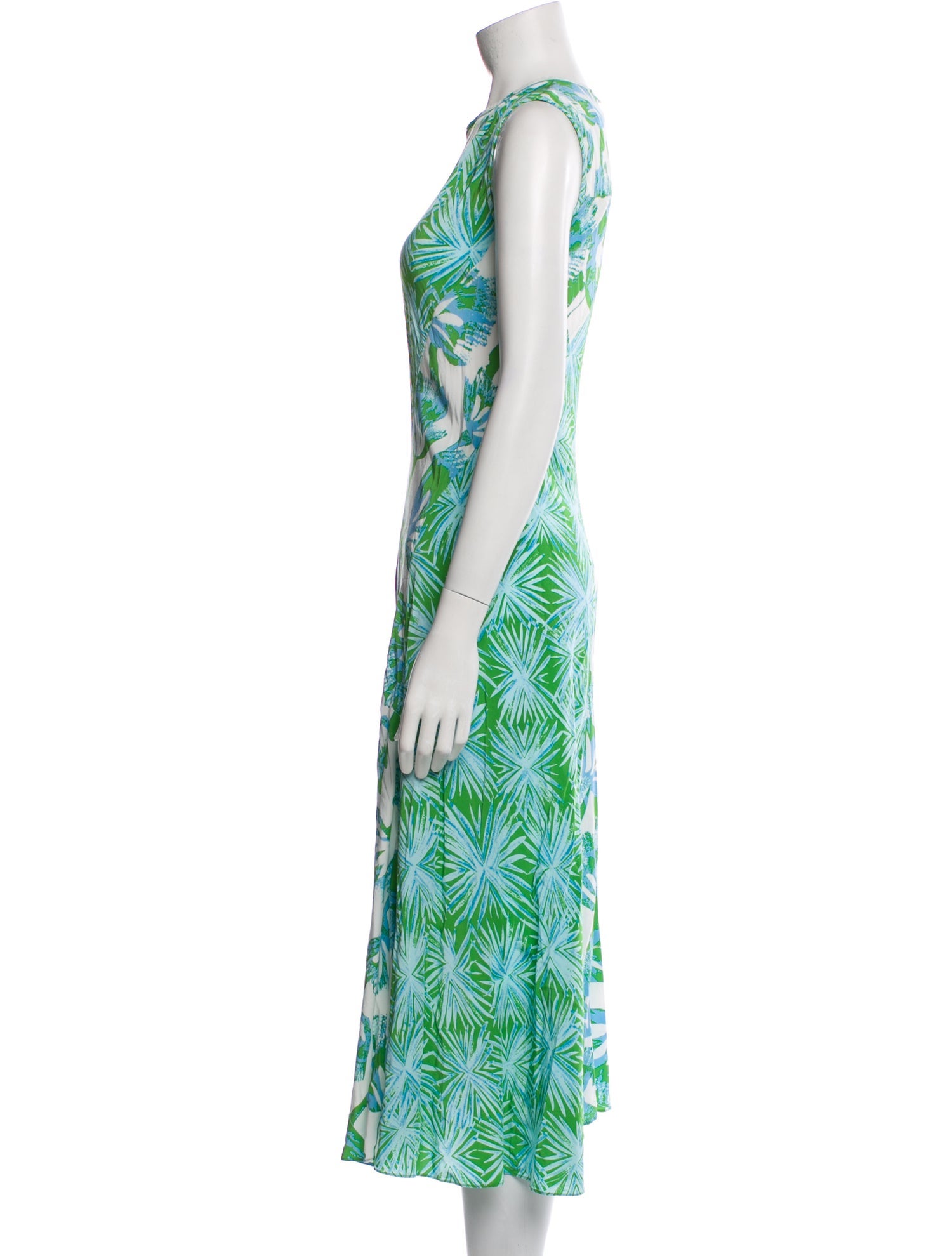 Diane von Furstenberg Floral Print Midi Length Dress