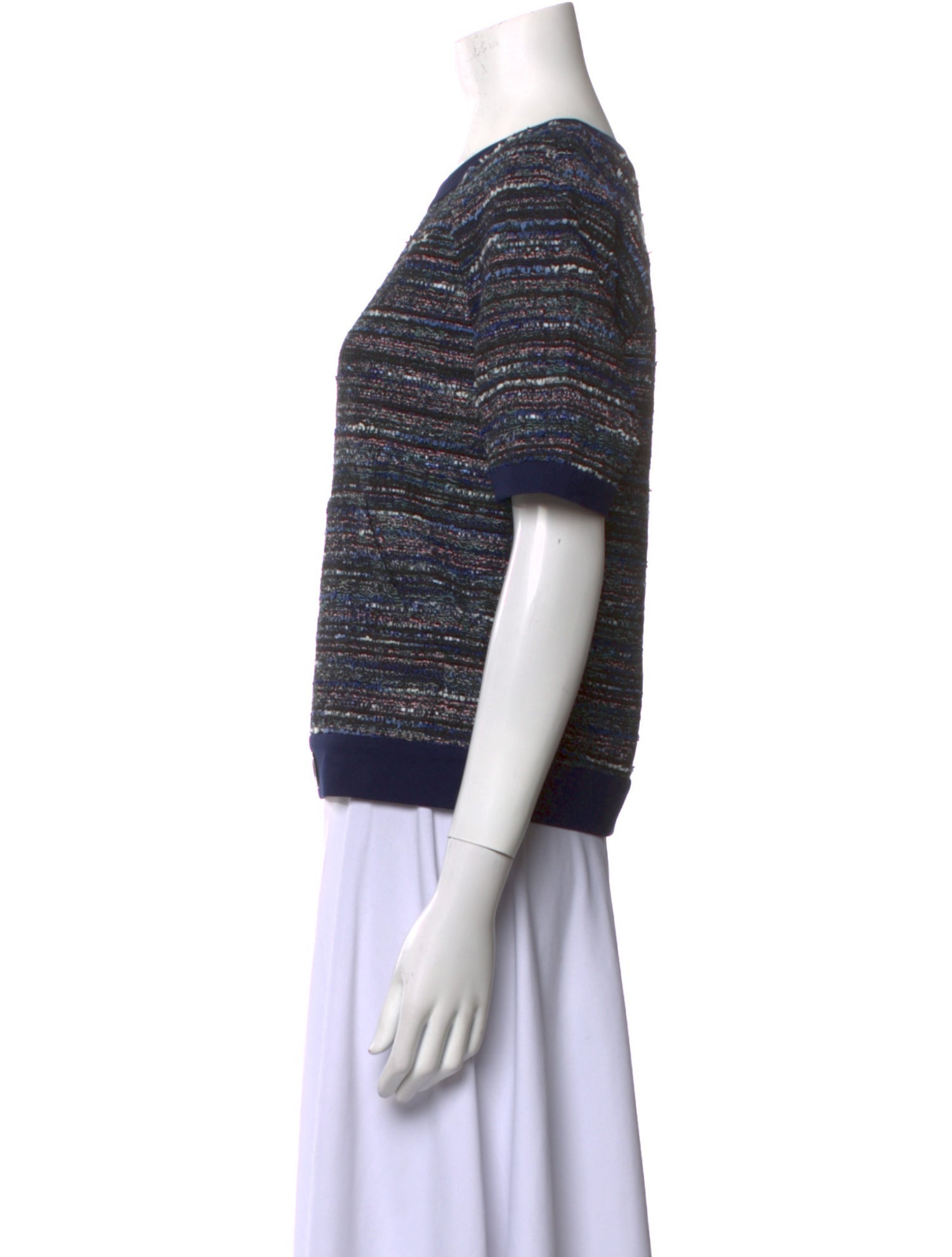 Diane von Furstenberg Striped Bateau Neckline Top