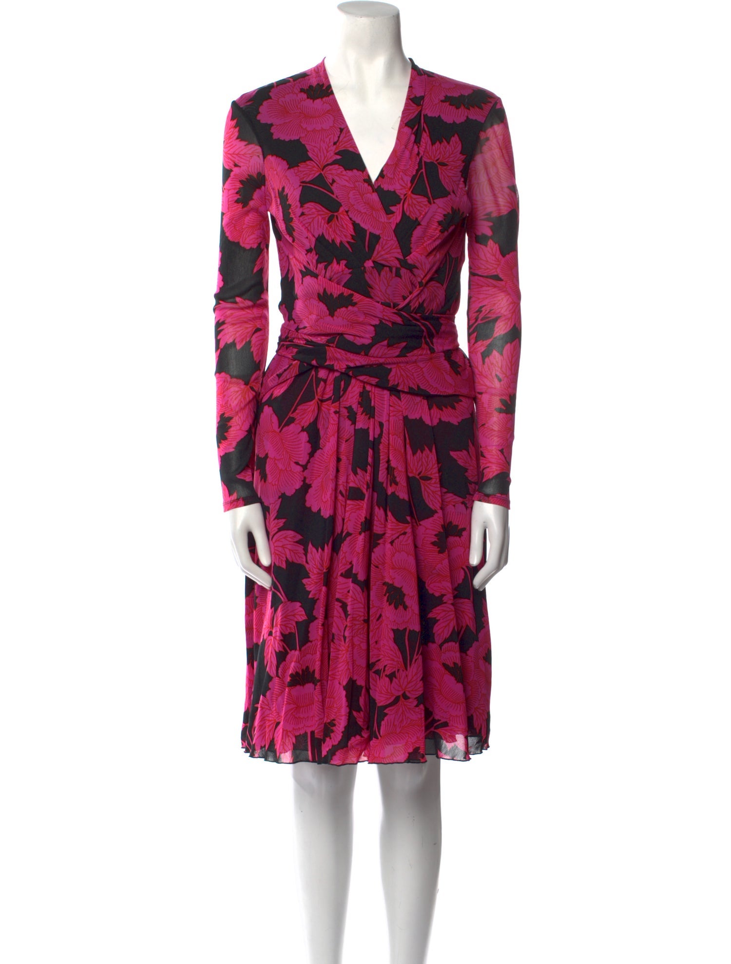 Diane von Furstenberg Floral Print Midi Length Dress
