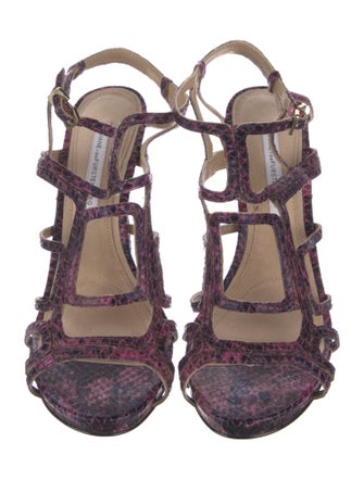 Diane von Furstenberg Leather Cutout Accent Gladiator Sandals