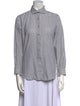 Diane von Furstenberg Striped Long Sleeve Button-Up Top