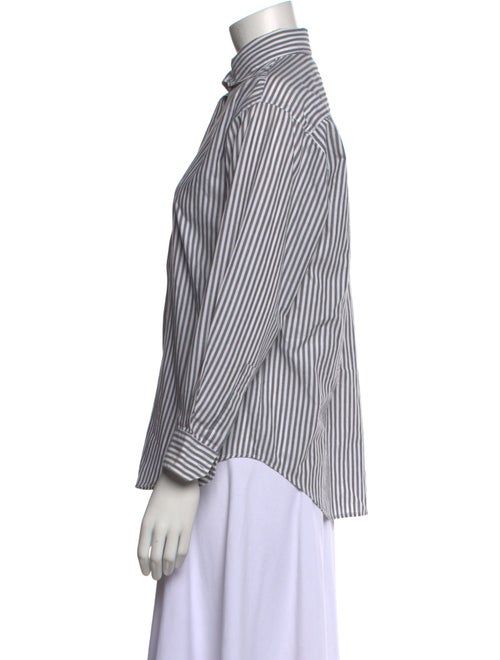 Diane von Furstenberg Striped Long Sleeve Button-Up Top