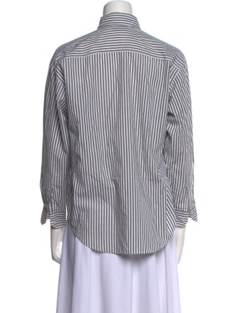 Diane von Furstenberg Striped Long Sleeve Button-Up Top