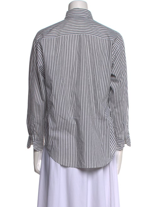 Diane von Furstenberg Striped Long Sleeve Button-Up Top