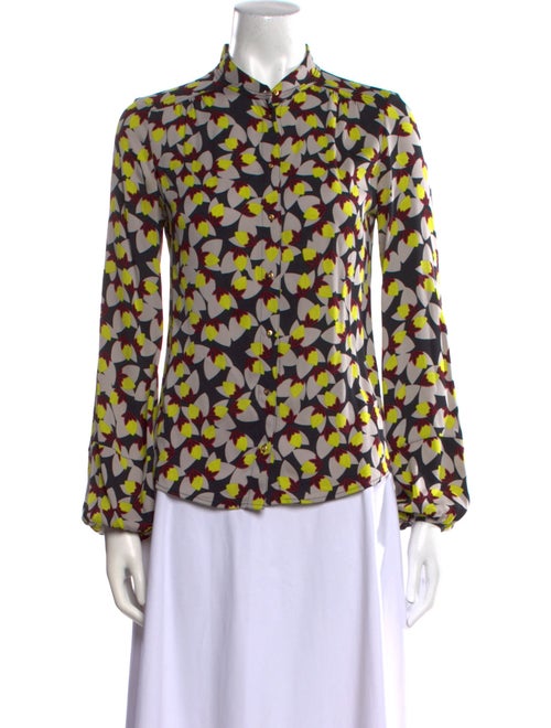 Diane von Furstenberg Silk Printed Button-Up Top