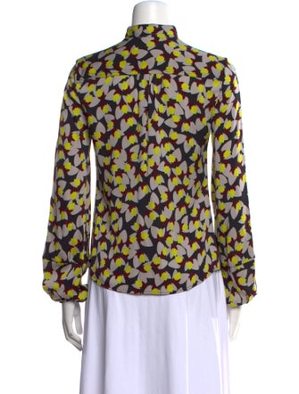 Diane von Furstenberg Silk Printed Button-Up Top