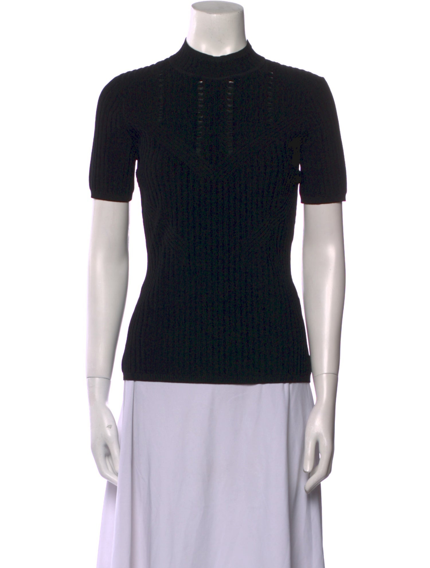 Diane von Furstenberg Mock Neck Short Sleeve Top