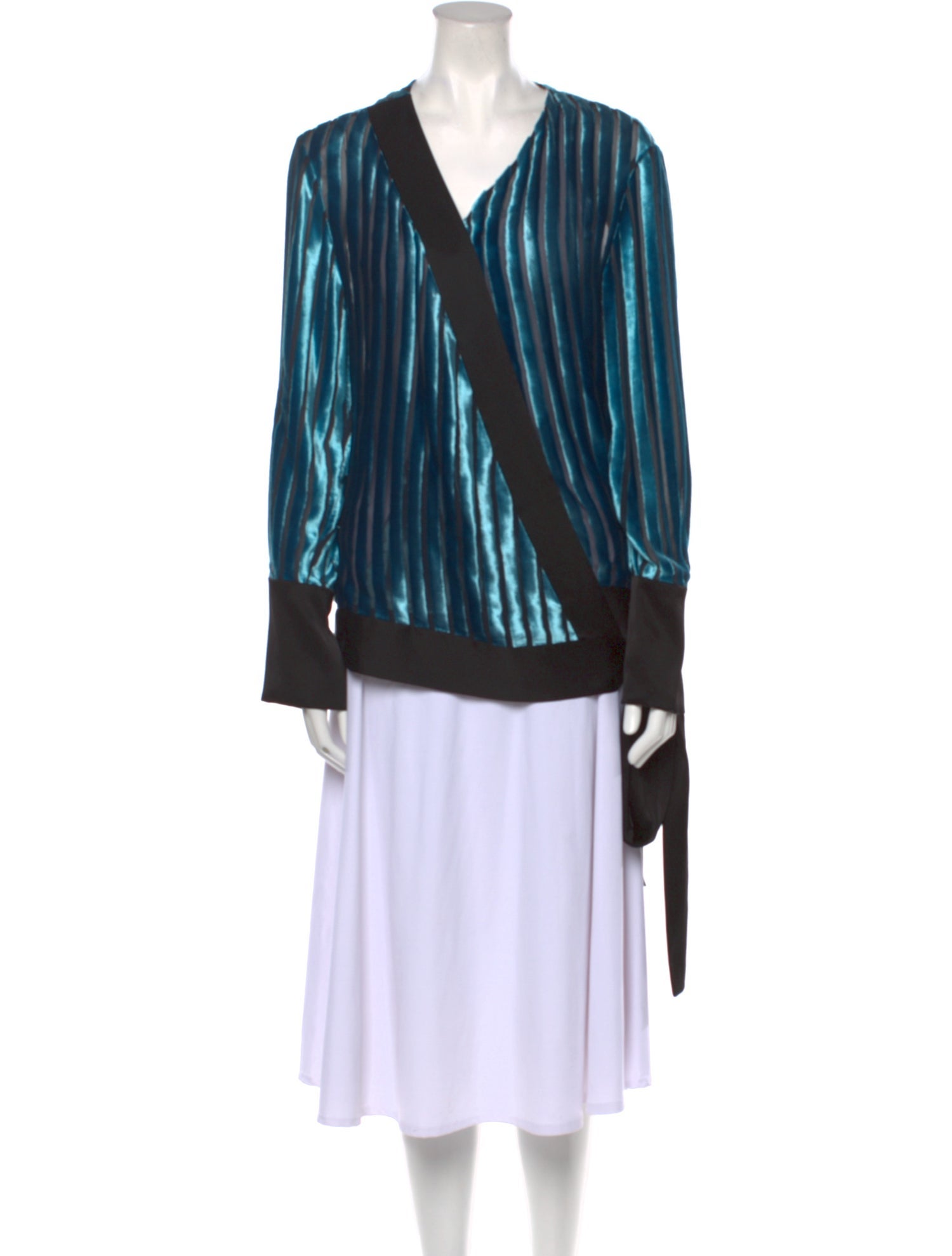 Diane von Furstenberg Striped V-Neck Tunic