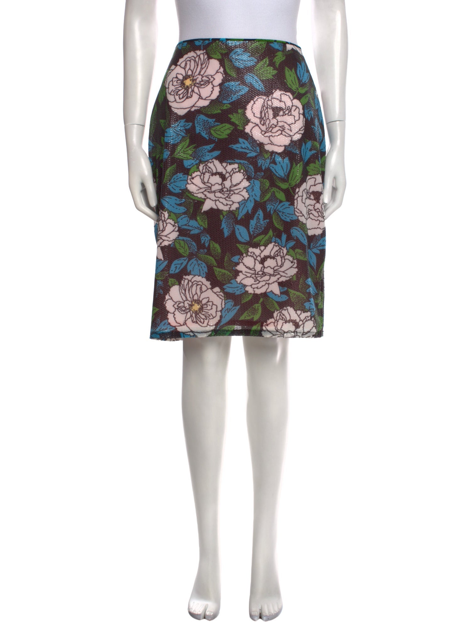 Diane von Furstenberg Floral Print Knee-Length Skirt