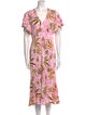 Diane von Furstenberg Floral Print Midi Length Dress