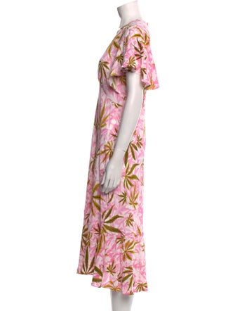 Diane von Furstenberg Floral Print Midi Length Dress