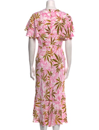Diane von Furstenberg Floral Print Midi Length Dress