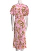 Diane von Furstenberg Floral Print Midi Length Dress