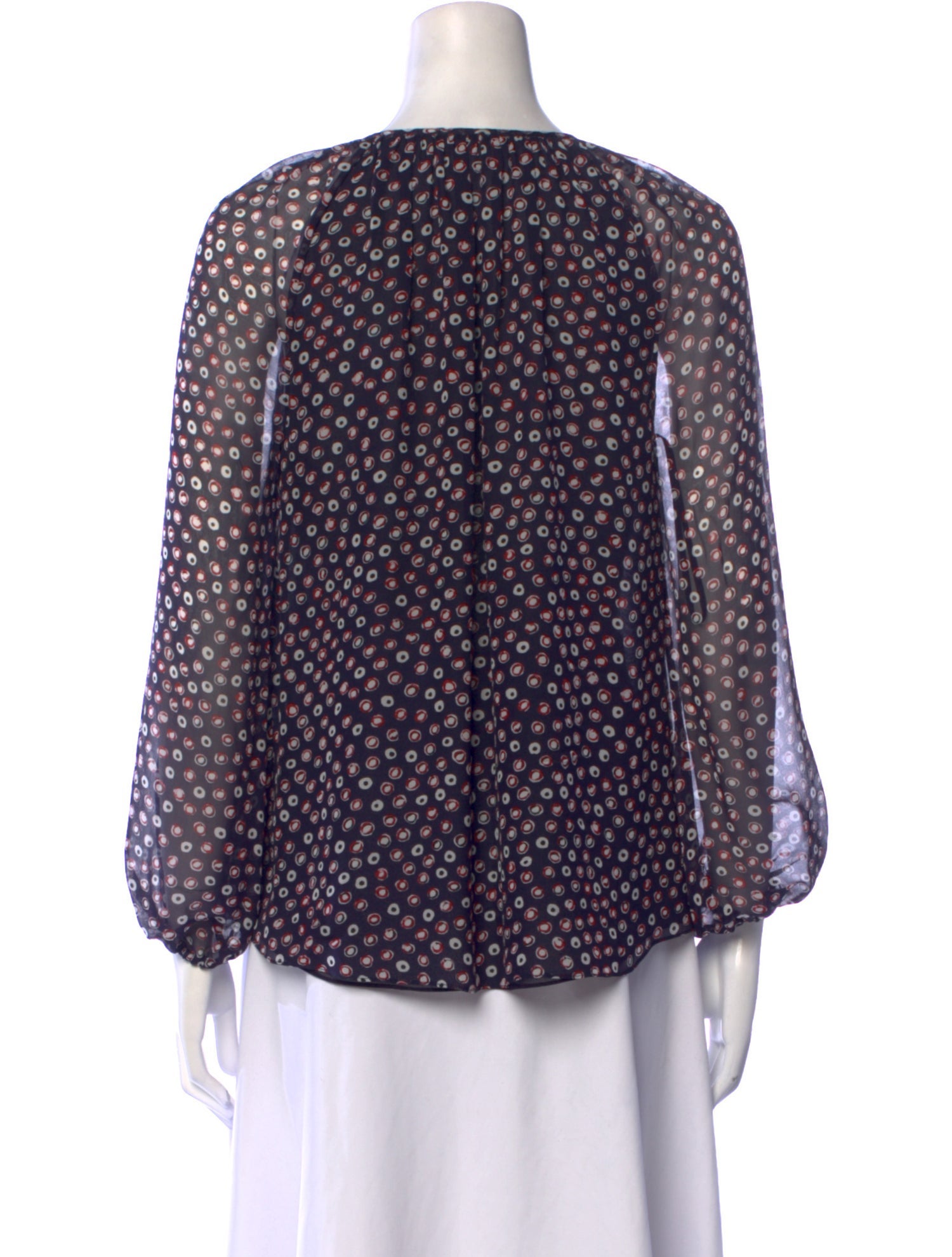 Diane von Furstenberg Silk Polka Dot Print Blouse