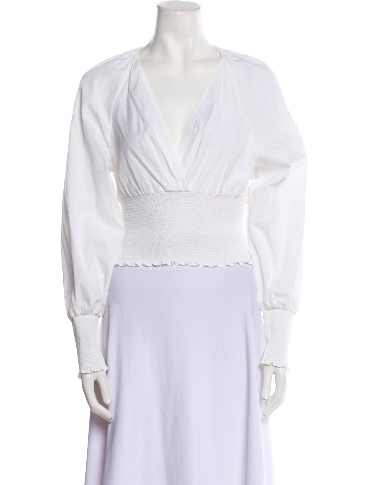 Diane von Furstenberg V-Neck Long Sleeve Crop Top