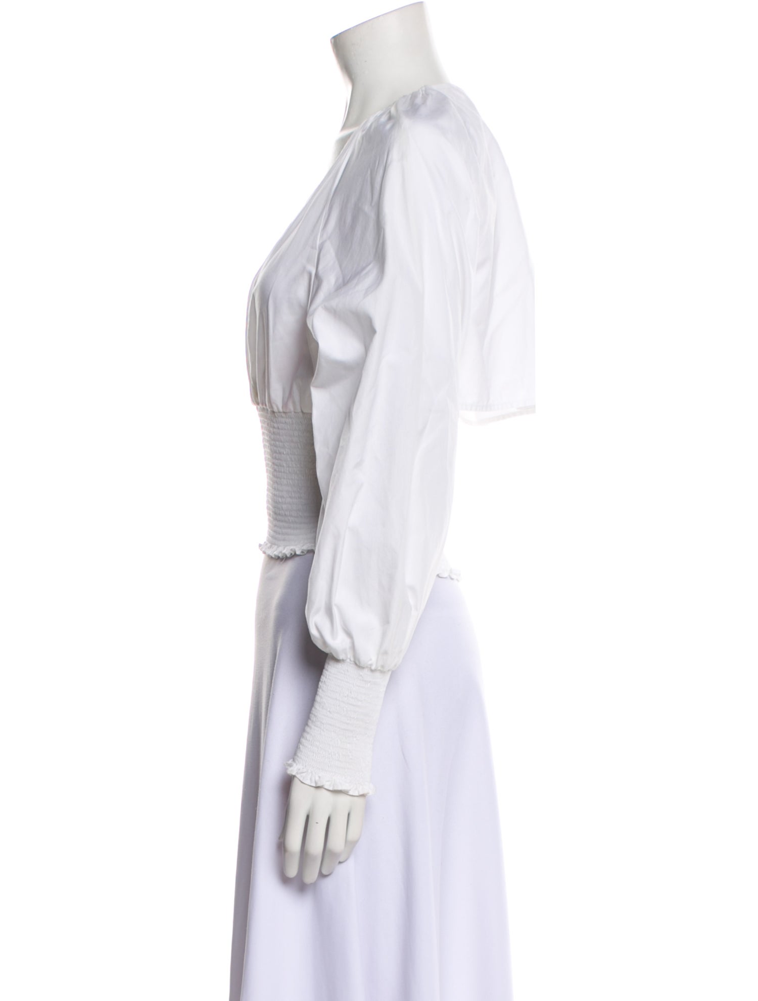 Diane von Furstenberg V-Neck Long Sleeve Crop Top