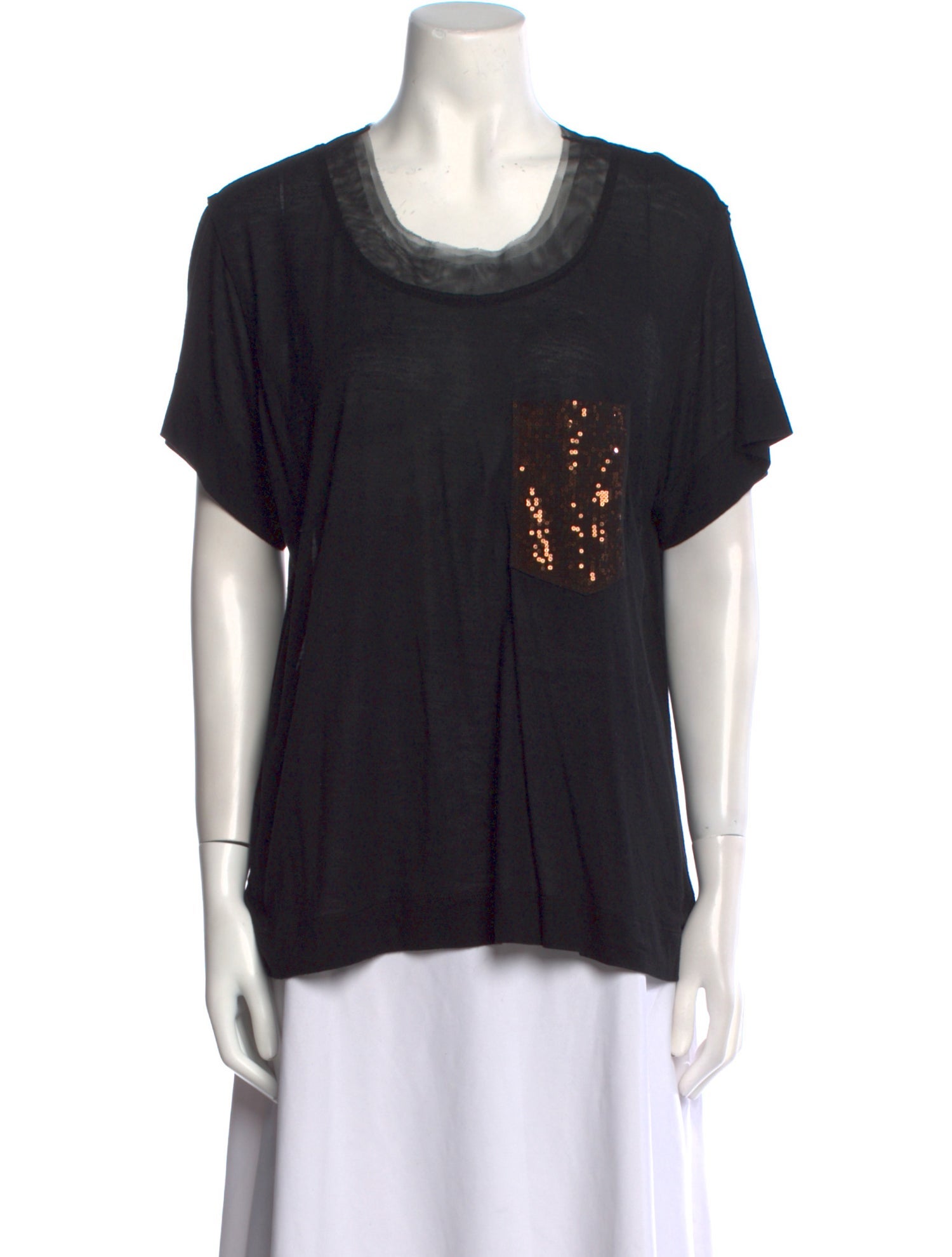 Diane von Furstenberg Scoop Neck Short Sleeve T-Shirt