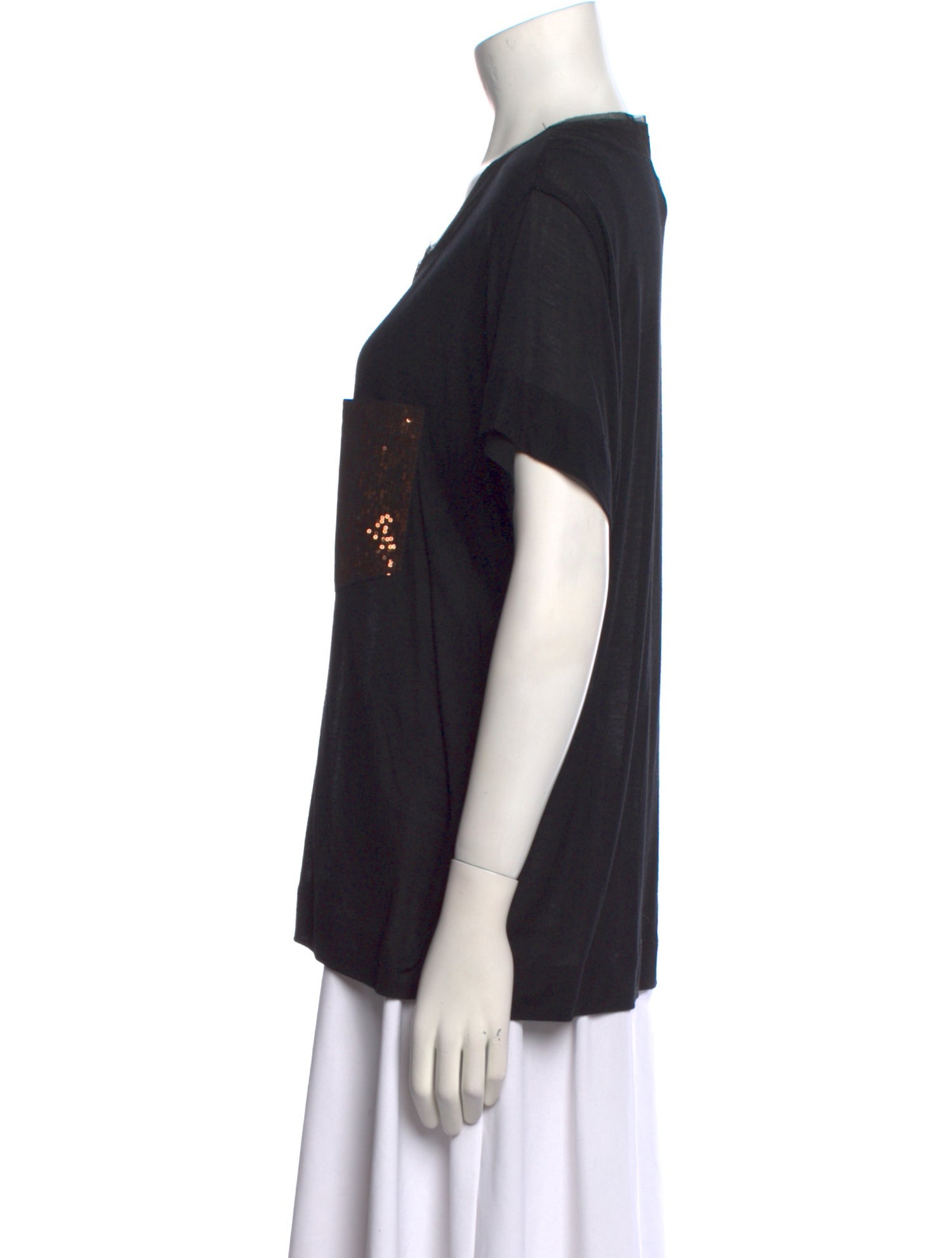 Diane von Furstenberg Scoop Neck Short Sleeve T-Shirt