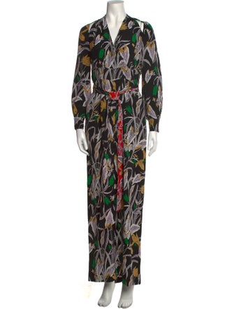 Diane von Furstenberg Silk Printed Jumpsuit