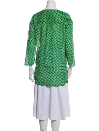 Diane von Furstenberg Polka Dot Print V-Neck Tunic