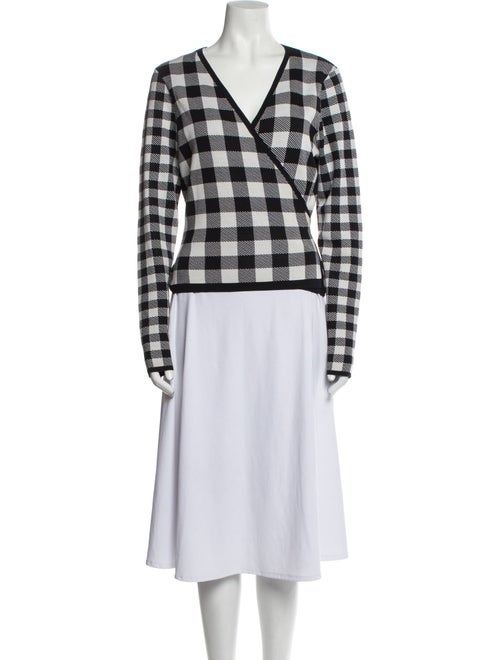 Diane von Furstenberg Silk Plaid Print Sweater