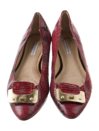 Diane von Furstenberg Snakeskin Animal Print Ballet Flats