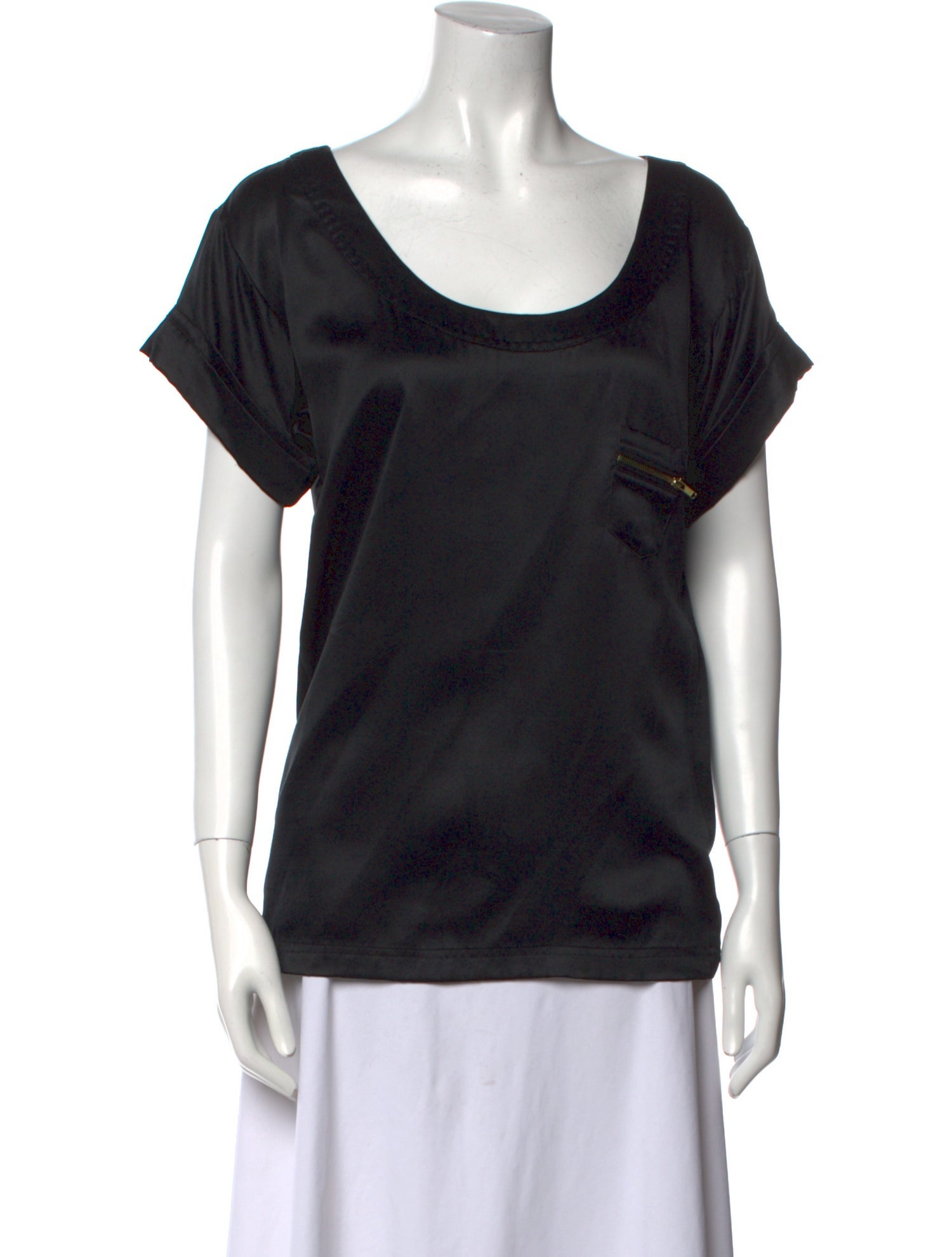 Diane von Furstenberg Silk Scoop Neck T-Shirt